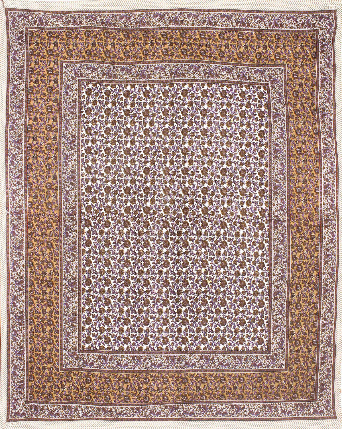 Rudra Bazaar Purple Brown 210 TC Cotton Double King Bedsheet With 2 Pillow Covers