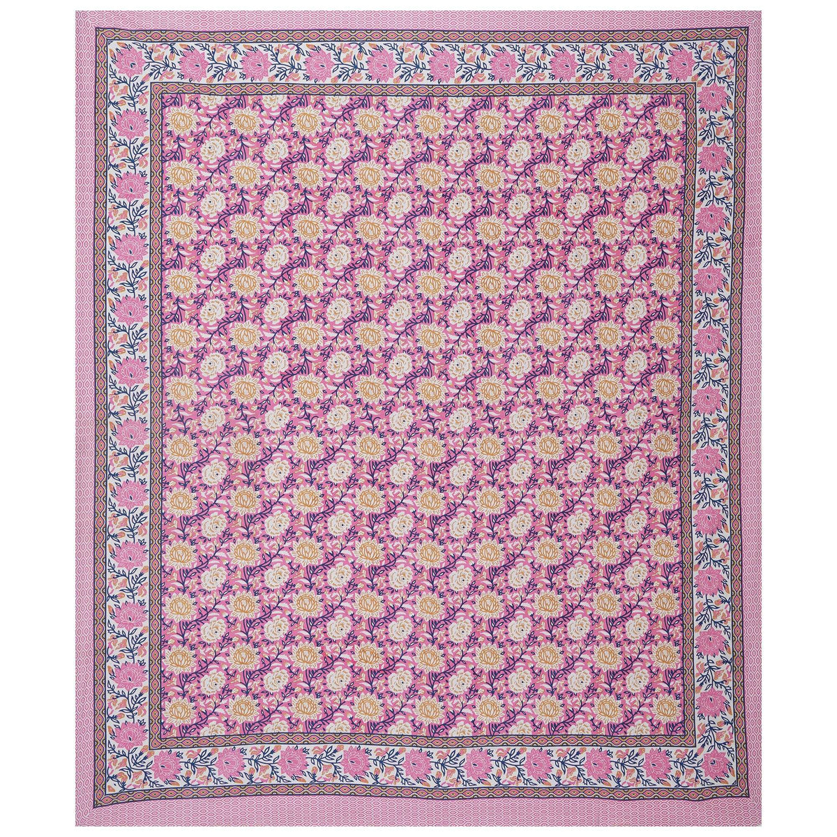 Rudra Bazaar Pink 210 TC Cotton Double King Bedsheet With 2 Pillow Covers