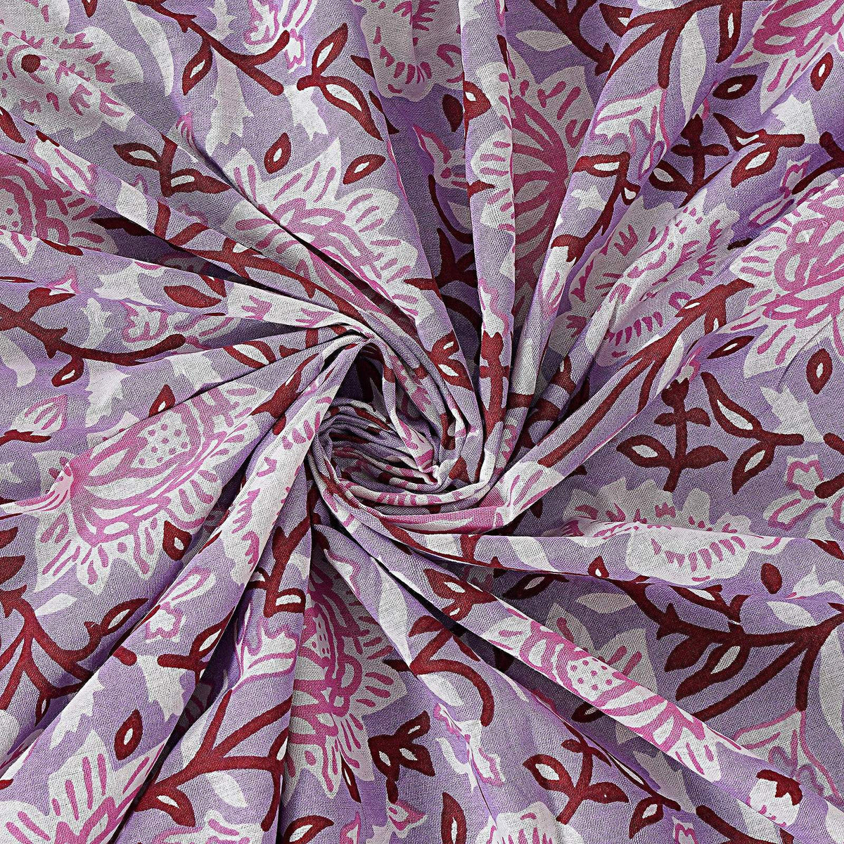 Rudra Bazaar Purple 210 TC Cotton Double King Bedsheet With 2 Pillow Covers