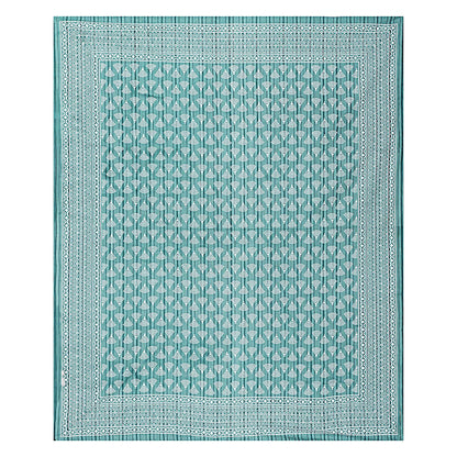 Rudra Bazaar Sea Green 210 TC Cotton Double King Bedsheet With 2 Pillow Covers