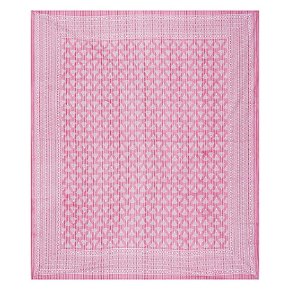 Rudra Bazaar Pink 210 TC Cotton Double King Bedsheet With 2 Pillow Covers