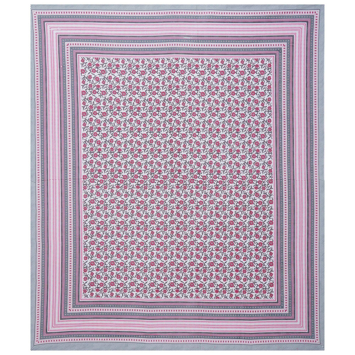 Rudra Bazaar Pink 210 TC Cotton Double King Bedsheet With 2 Pillow Covers