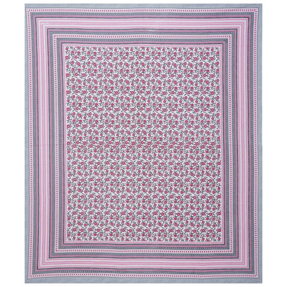 Rudra Bazaar Pink 210 TC Cotton Double King Bedsheet With 2 Pillow Covers