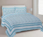 Rudra Bazaar Turquoise Blue 210 TC Cotton Double King Bedsheet With 2 Pillow Covers