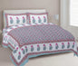 Rudra Bazaar Sea Green 210 TC Cotton Double King Bedsheet With 2 Pillow Covers
