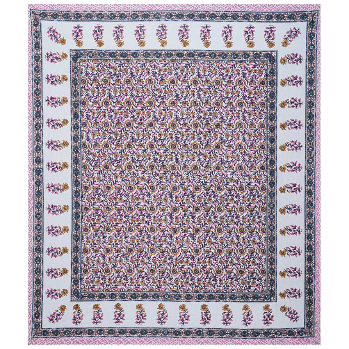 Rudra Bazaar Pink 210 TC Cotton Double King Bedsheet With 2 Pillow Covers