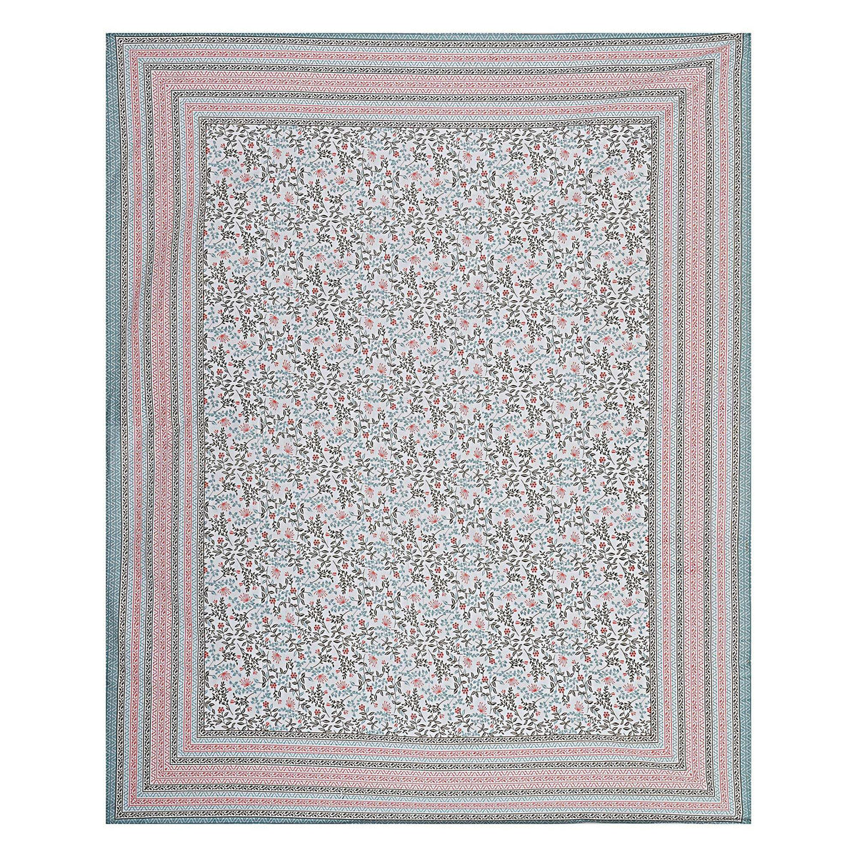 Rudra Bazaar Grey 210 TC Cotton Double King Bedsheet With 2 Pillow Covers