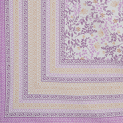 Rudra Bazaar Purple 210 TC Cotton Double King Bedsheet With 2 Pillow Covers