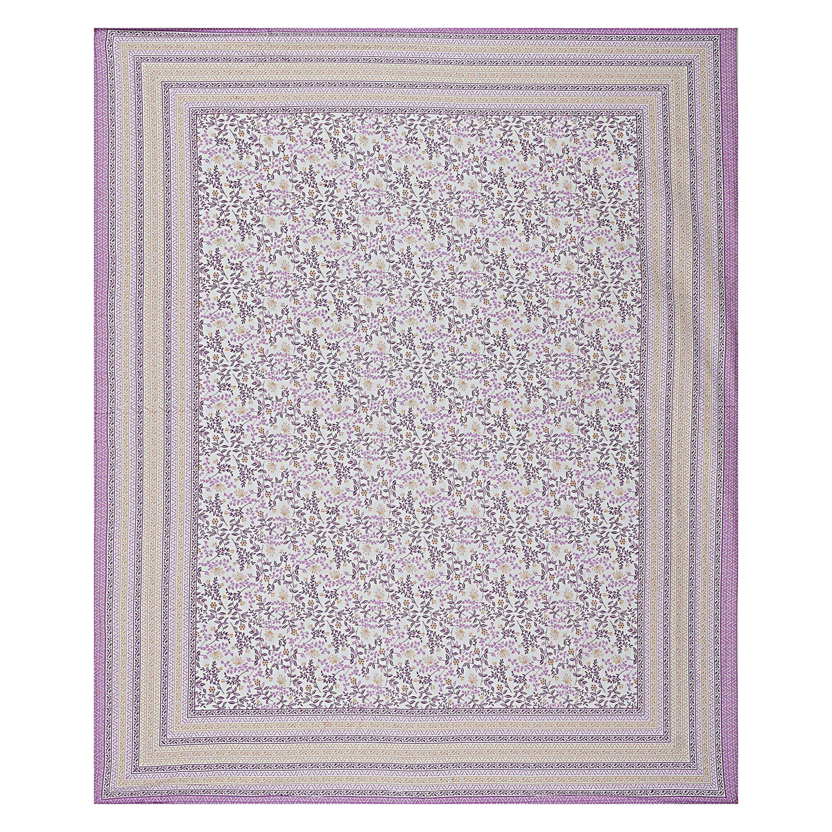 Rudra Bazaar Purple 210 TC Cotton Double King Bedsheet With 2 Pillow Covers