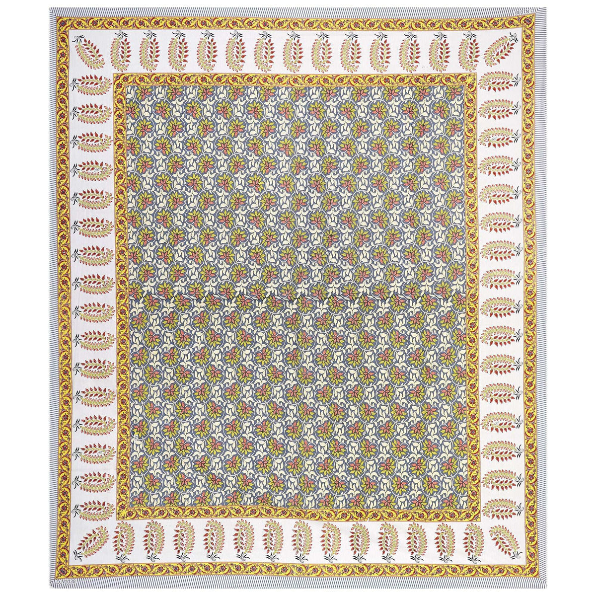 Rudra Bazaar Multi 210 TC Cotton Double King Bedsheet With 2 Pillow Covers