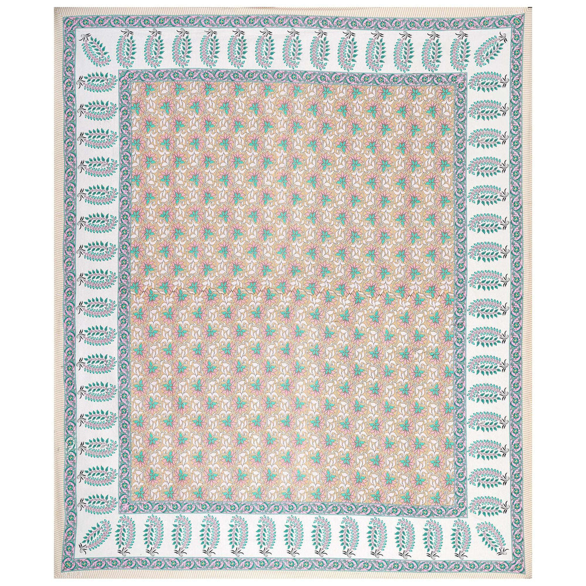 Rudra Bazaar Multi 210 TC Cotton Double King Bedsheet With 2 Pillow Covers