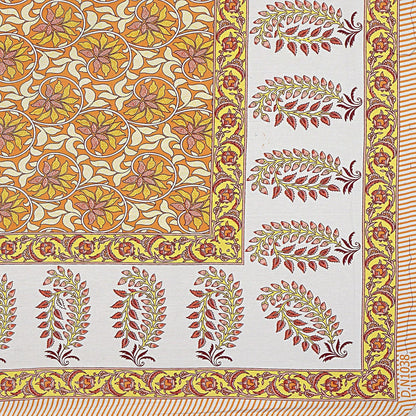 Rudra Bazaar Multi 210 TC Cotton Double King Bedsheet With 2 Pillow Covers