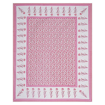 Rudra Bazaar Pink 210 TC Cotton Double King Bedsheet With 2 Pillow Covers