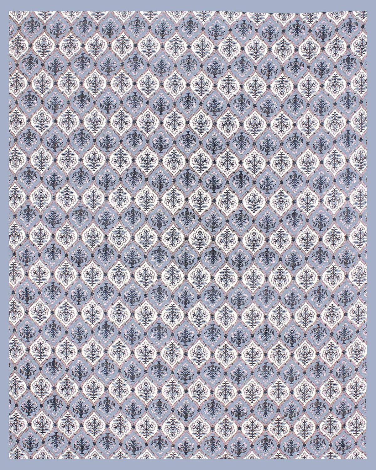 Rudra Bazaar Blue 210 TC Cotton Double King Bedsheet With 2 Pillow Covers