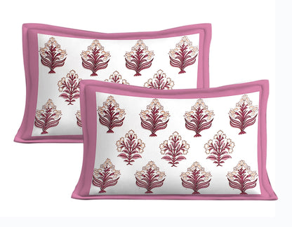 Rudra Bazaar Purple 210 TC Cotton Double King Bedsheet With 2 Pillow Covers