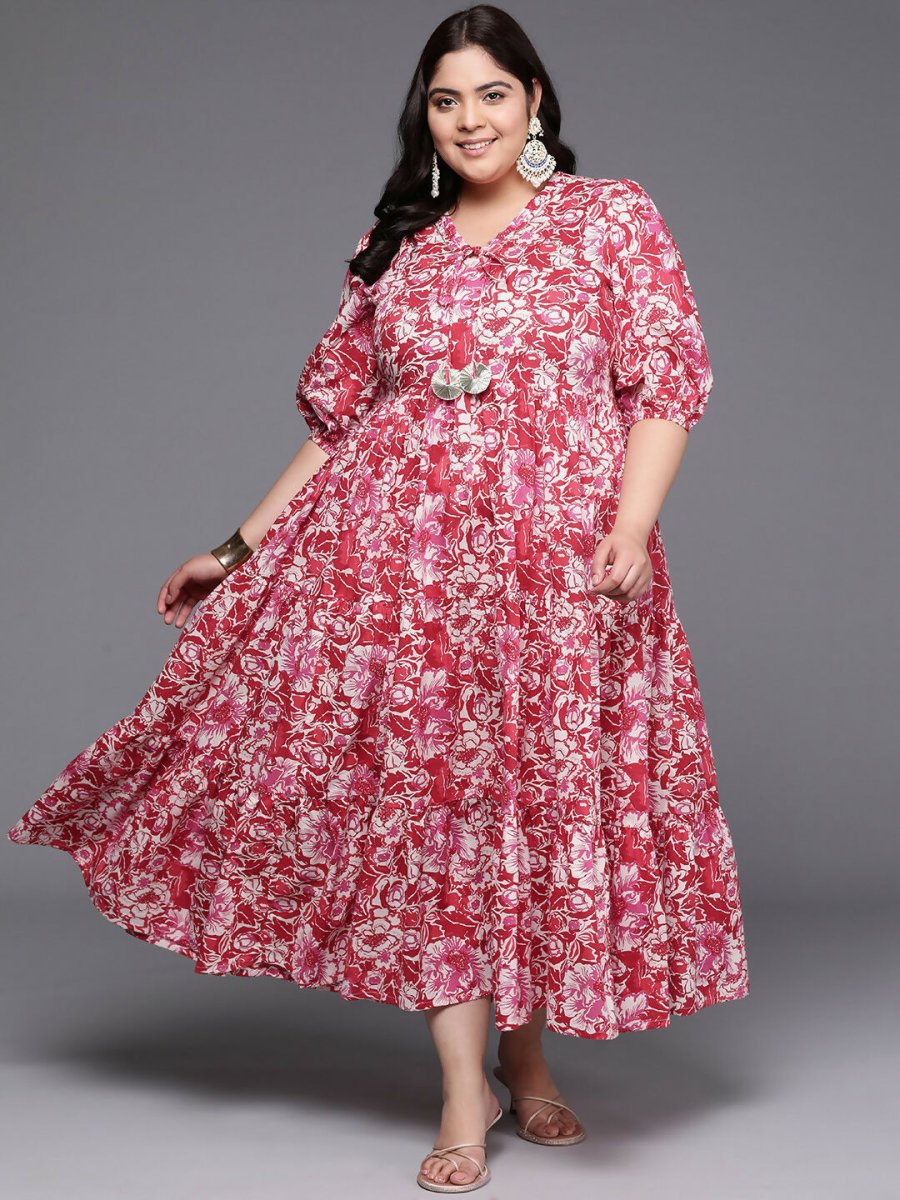 Ahalyaa Women's Traditional wear Ethnic Dress - Red
