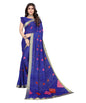 Vamika Blue Georgette Printed With Lace Saree