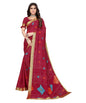 Vamika Maroon Georgette Printed With Lace Saree