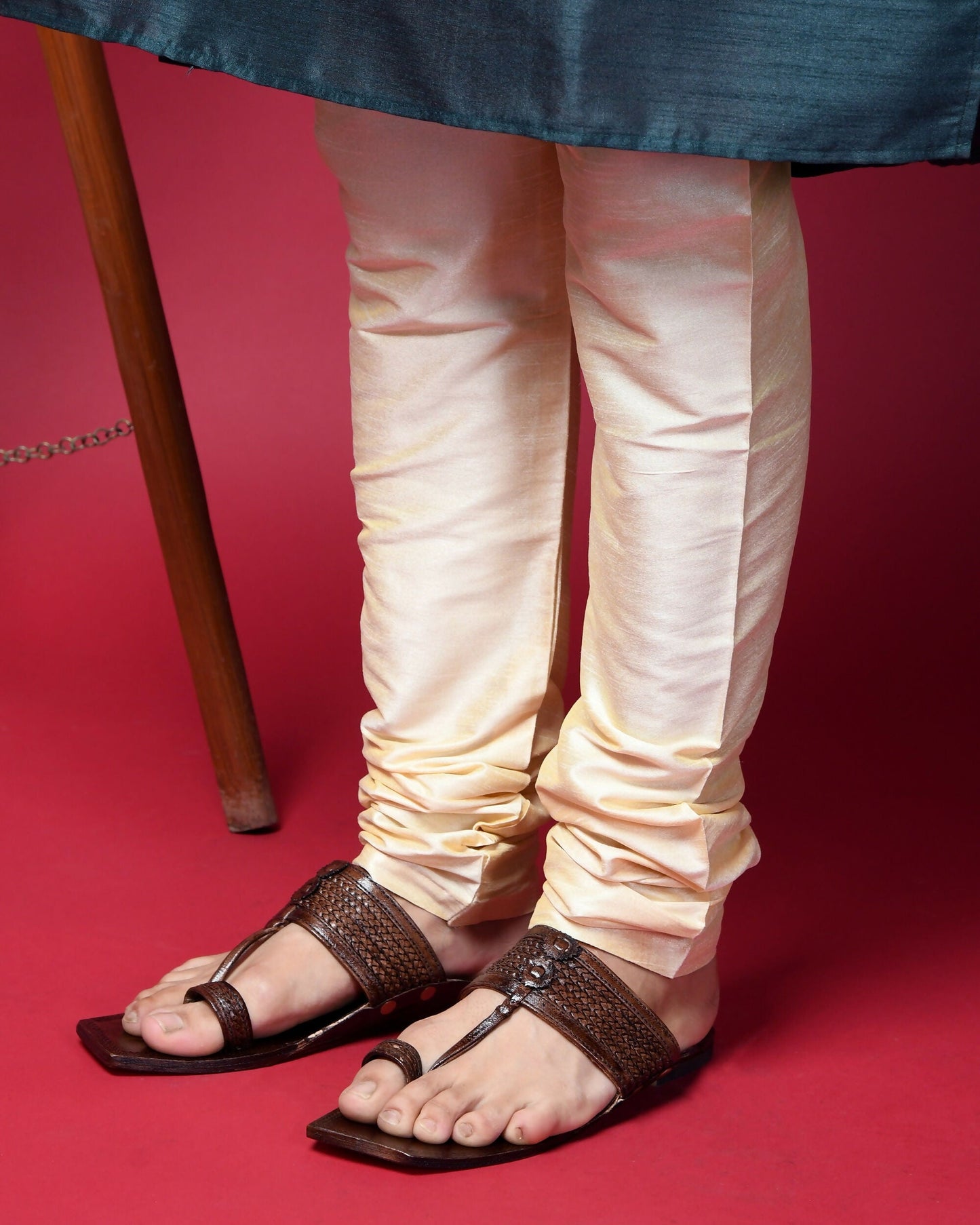 Stepsoft Men'S Square-Toe Kolhapuri | Handcrafted Brown Leather Ethnic Slippers