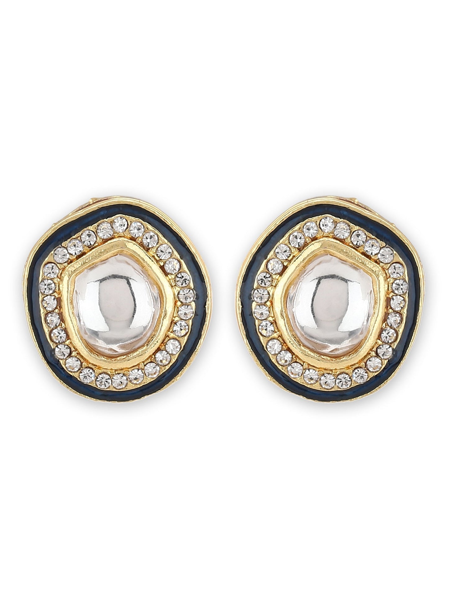 Blue Oval Drop Earrings - Ruby Raang