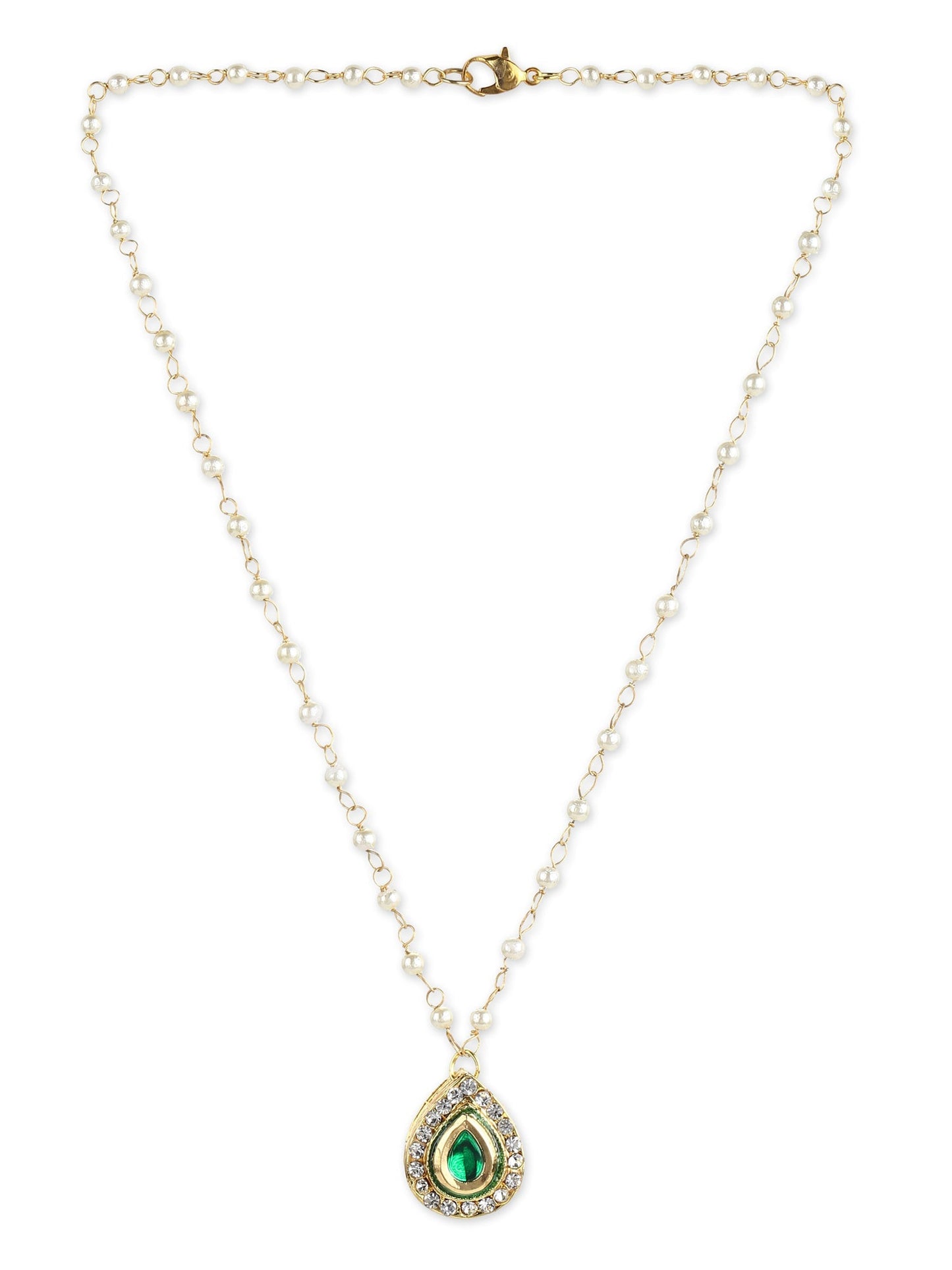 Gold-Polished White Brass Necklace - Ruby Raang