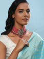 Pink Brass Silver-Plated Necklace - Ruby Raang