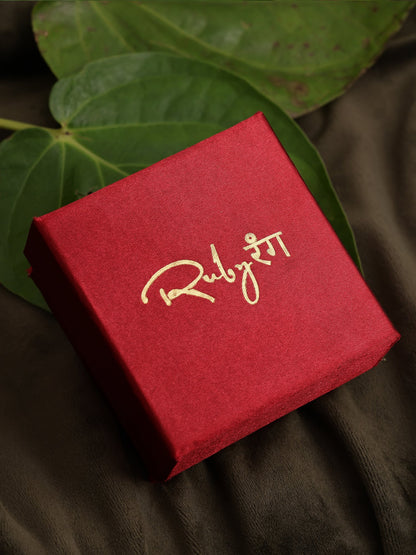 Kundan oversized Studs - Ruby Raang
