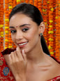 Kundan Studs with Green Stone - Ruby Raang