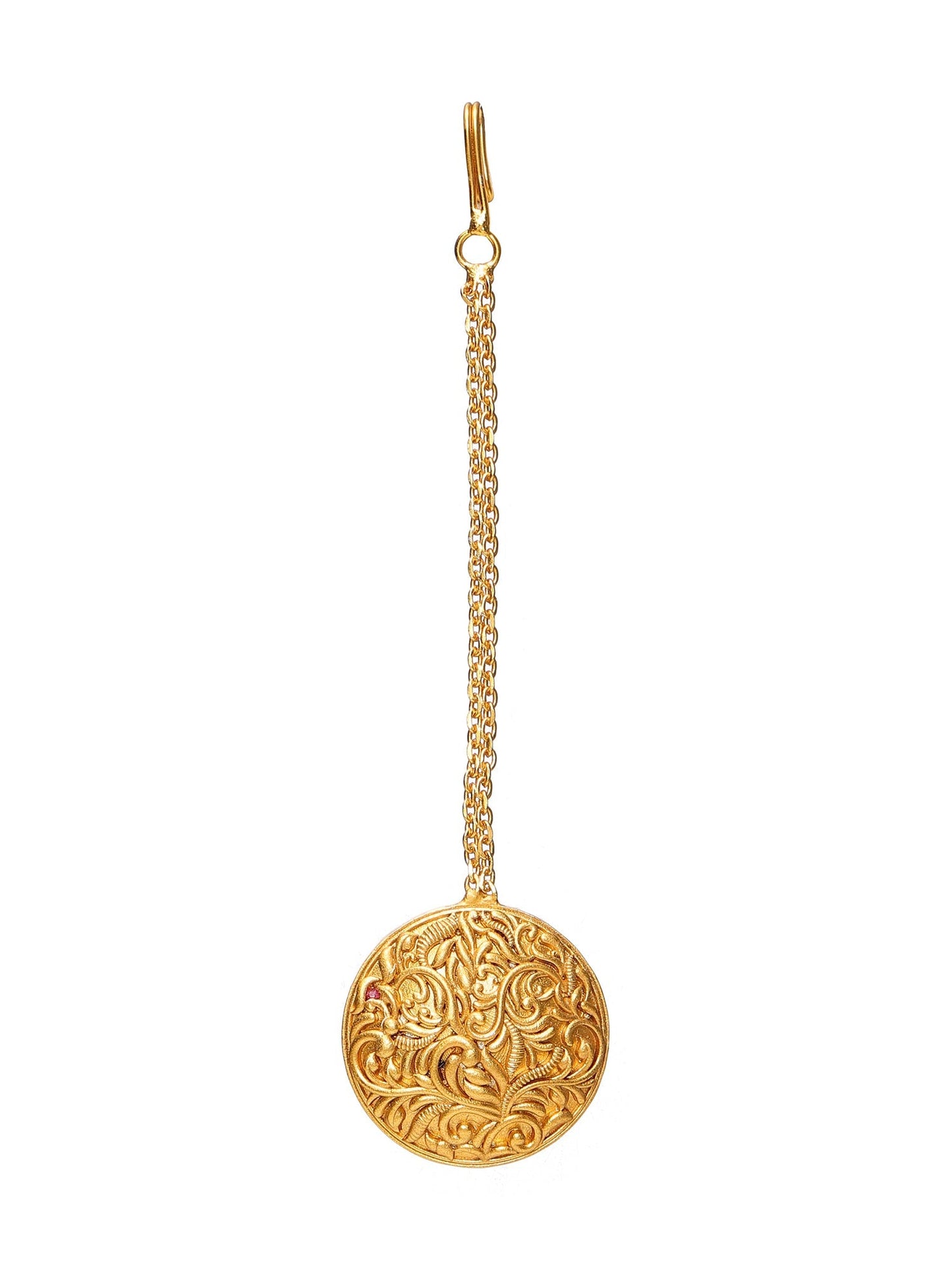 Golden Maang Tikka - Ruby Raang