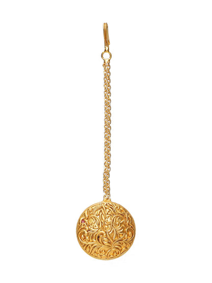 Golden Maang Tikka - Ruby Raang