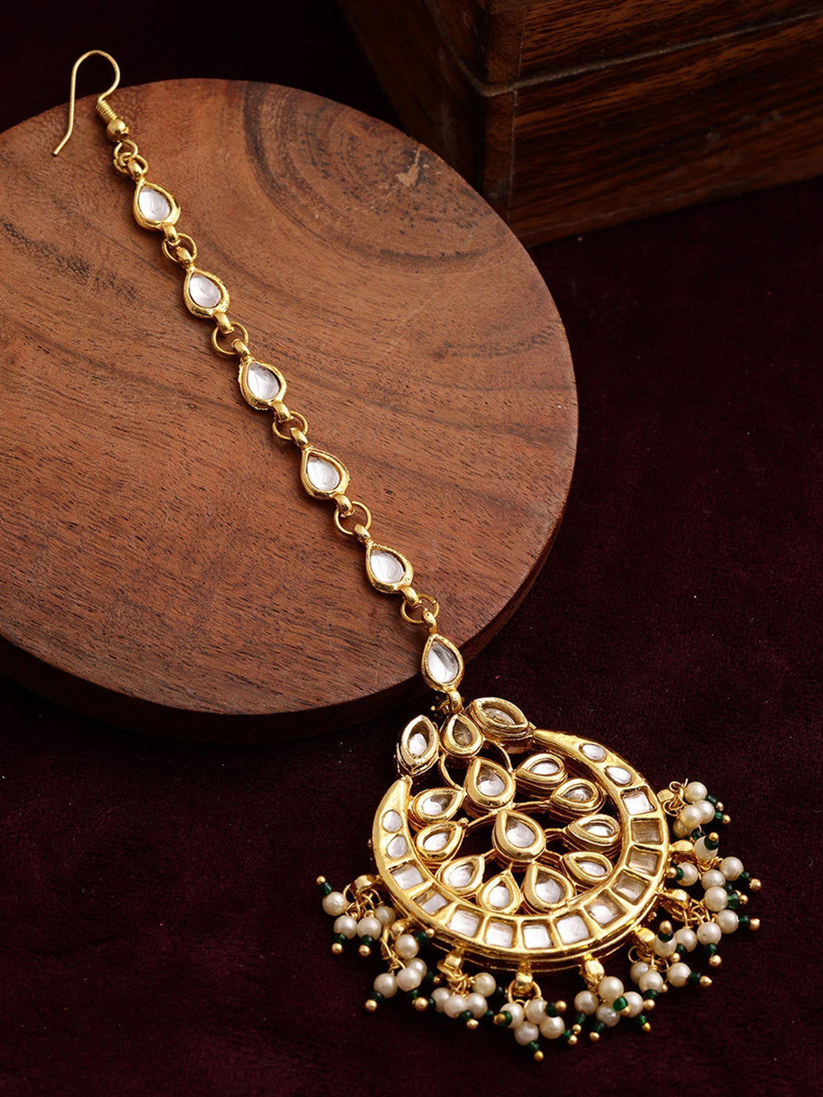Kundan Chand Maang Tikka - Ruby Raang