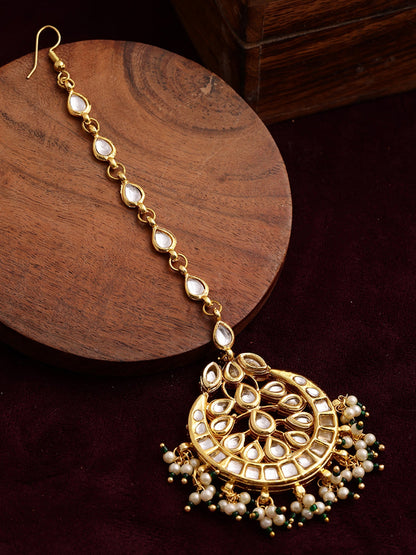 Kundan Chand Maang Tikka - Ruby Raang