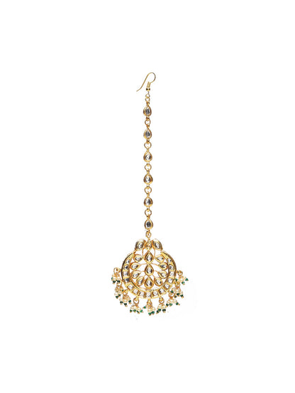 Kundan Chand Maang Tikka - Ruby Raang