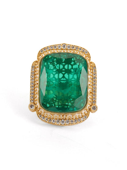 Oversized Emerald Cocktail Ring - Ruby Raang