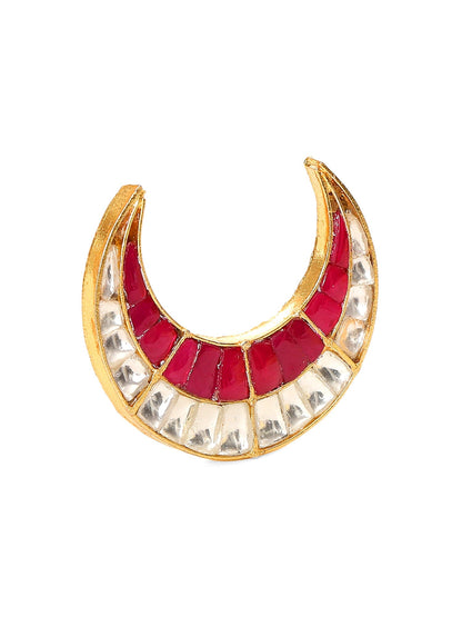 Half Moon Kundan Ring - Ruby Raang