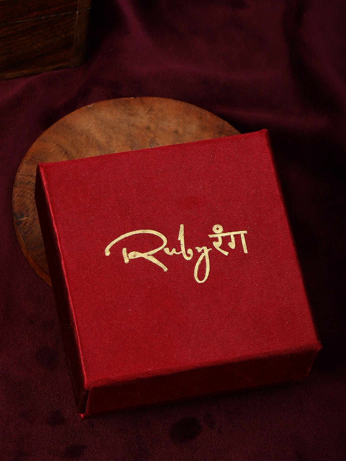Half Moon Kundan Ring - Ruby Raang