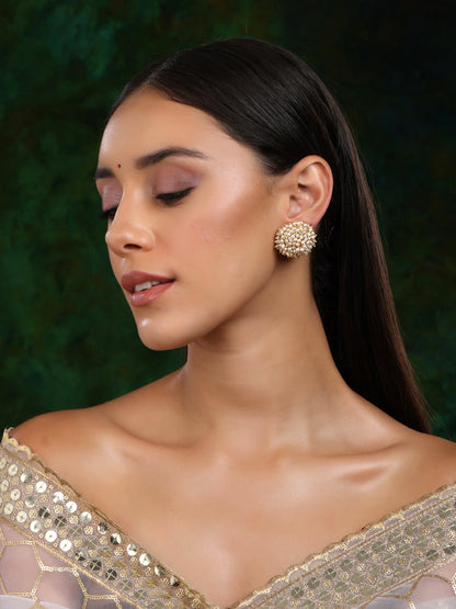 Round Pearl Studs - Ruby Raang