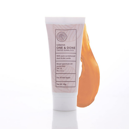 Sandiva One & Done Tinted Sunscreen With Zinc Oxide, SPF 35 PA++++, No White Cast - Tint 11