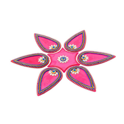 Kundan HandiKrafts Drop Rangoli Pink (Medium)