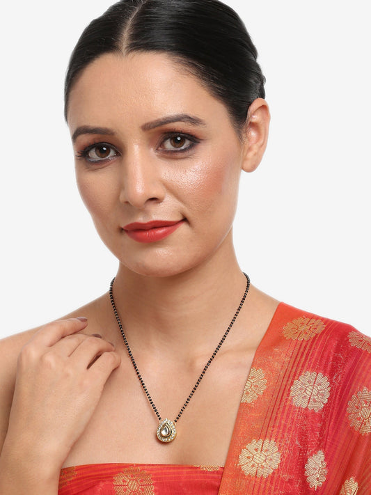 Black Gold Kundan Mangalsutra - Ruby Raang