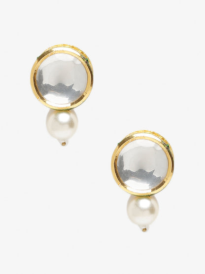 Gold-Toned Contemporary Studs Earrings - Ruby Raang