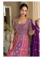 Aarshi Fashions Purple Georgette Wedding Gowns