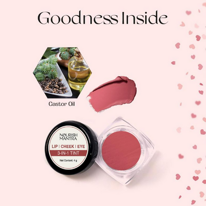 Nourish Mantra Lip Cheek & Eye Tint for Long-lasting Color with Rich Pigment