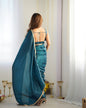 Lorenvalley Ready to wear Crush Tissue Silk Fabric Fancy Border Premium Lace Work Predrapped Saree