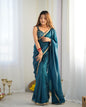 Lorenvalley Ready to wear Crush Tissue Silk Fabric Fancy Border Premium Lace Work Predrapped Saree