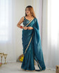 Lorenvalley Ready to wear Crush Tissue Silk Fabric Fancy Border Premium Lace Work Predrapped Saree