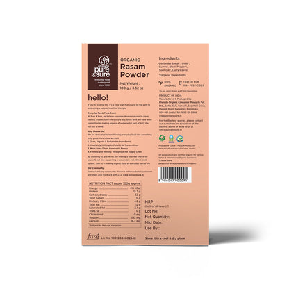Pure & Sure Organic Rasam Powder