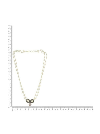 Beaded Chain with Kundan Drop necklace ru raang - Ruby Raang