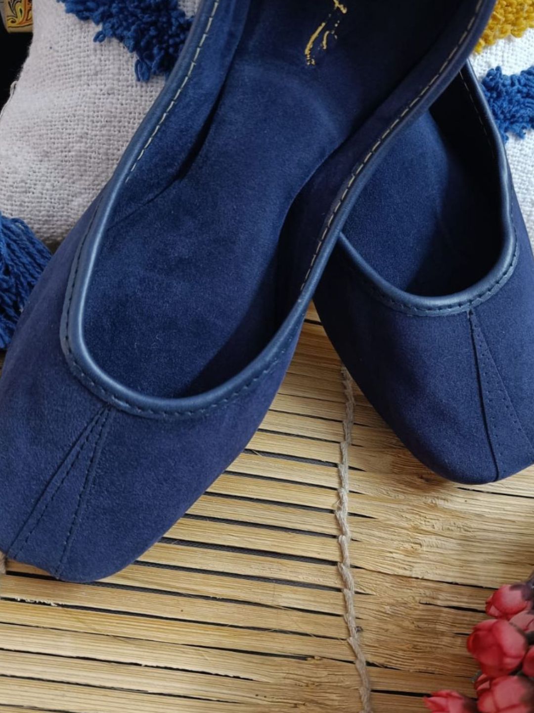 Desi Colour Women Indian Ethnic Footwear-Basic Suede -Blue