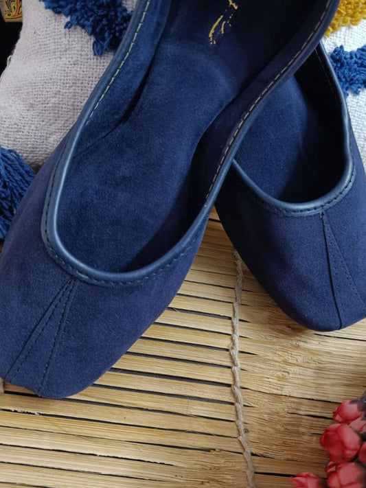 Desi Colour Women Indian Ethnic Footwear-Basic Suede -Blue
